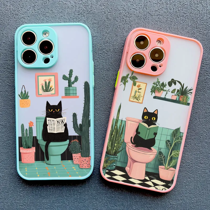 Schöne Cartoon-Katzen-Handyhülle für iPhone 17 16 15 Pro Max Plus 11 12 13 Mini 14 Pro Max XR XS X stoßfeste Rückseite – Detail 10