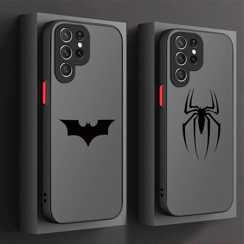 Marvel Cool Batman Spider Man Logo Case for Samsung Galaxy S26 Edge S25 S24 S23 Ultra S22 Pro S21 Plus FE A07 4G A17 A37 A57