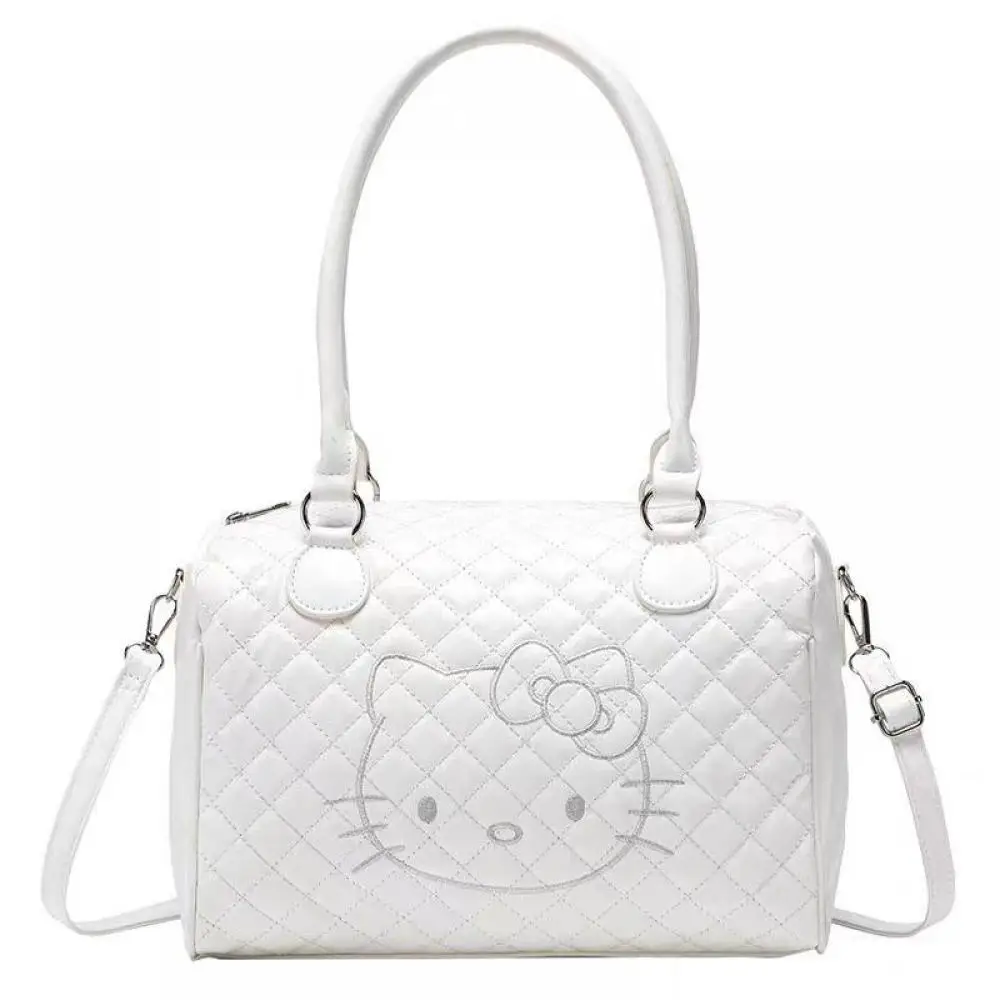 

MINISO HelloKitty Tote Bag Kawaii Soft Leather Handbag for Girls Cartoon Large Capacity Travel Commuter Dual Use wrap