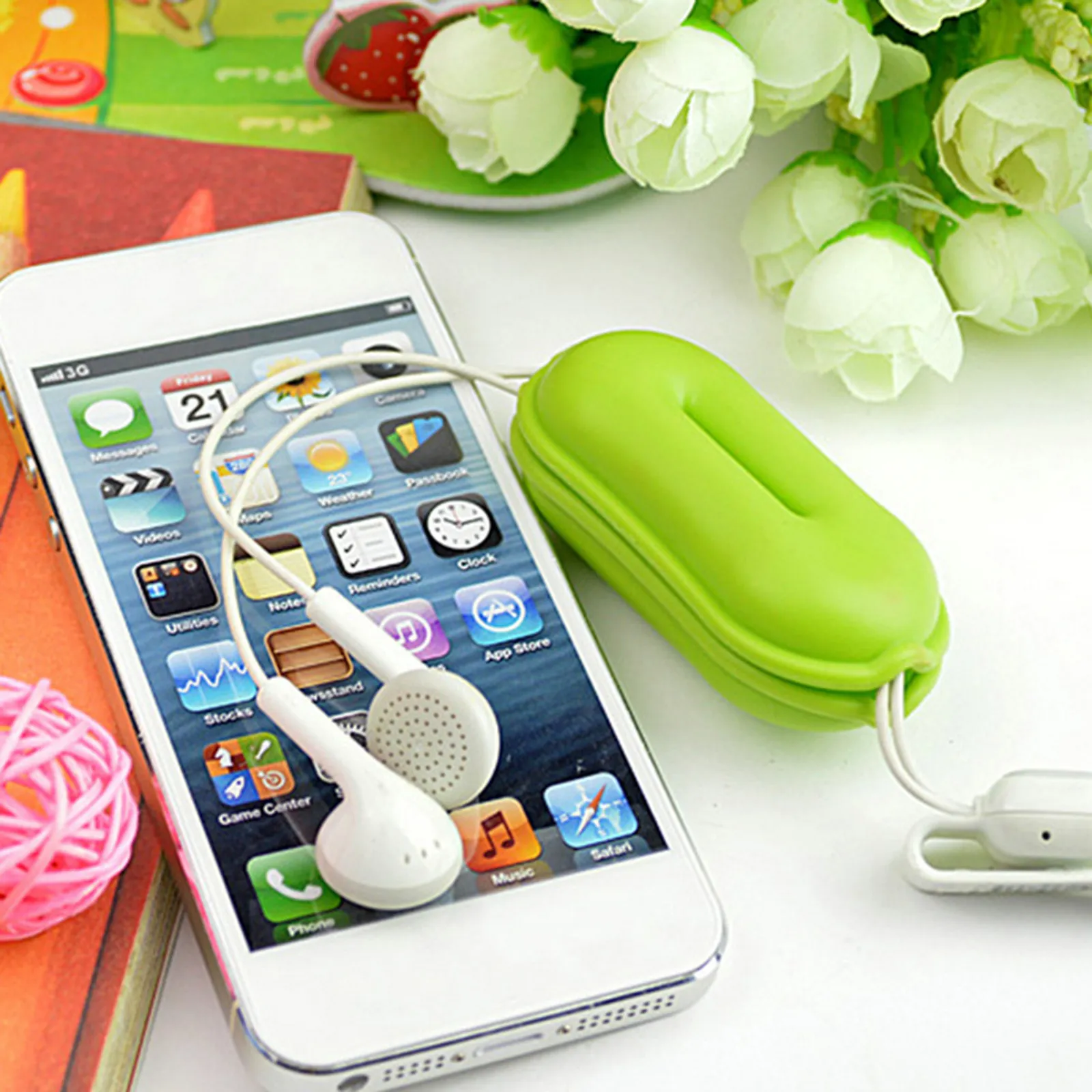 4Pcs Peanut-Style Earbuds Organizer – Tangle-Free Cord Winder for Headphones & Charging Cables, Heavy-Duty ABS/PP