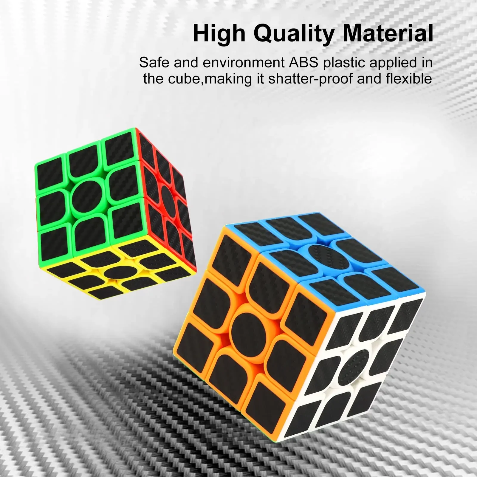 SENGSO Speed Cube 3x3 Carbon Fibre Sticker Magic Cube Profession Puzzle Fast & Professional