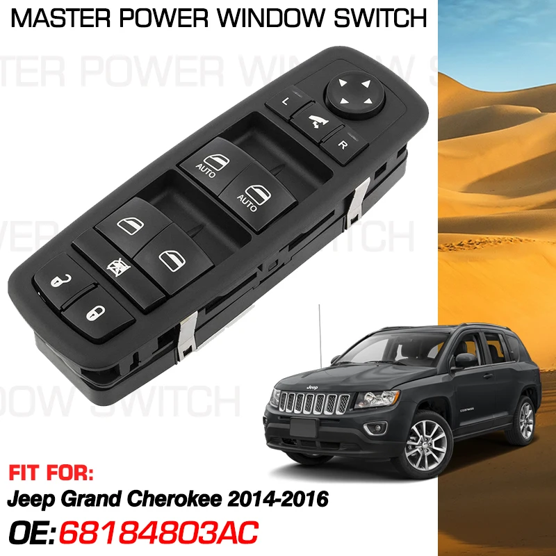 Front Driver Side Window Switch Button Panel 68184803AC 11 Pins For Jeep Grand Cherokee 2014 2015 2016 68262252AC 68271208AB