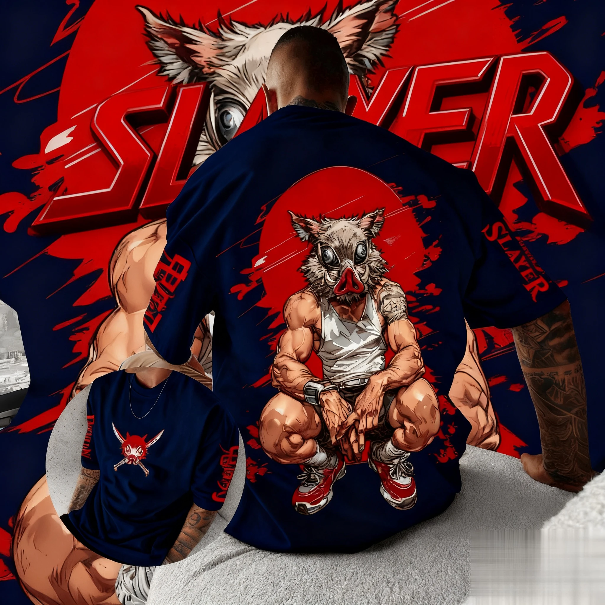 เสื้อยืดลายตัวละครอินอสุเกะ ฮาชิบิระ จากอนิเมะดาบพิฆาตอสูร ซีรีส์ใหม่ปี 2025 ไซส์ใหญ่พิเศษ สไตล์ Y2K ลายพิมพ์ฤดูร้อน ผ้าฝ้ายแท้ 100%