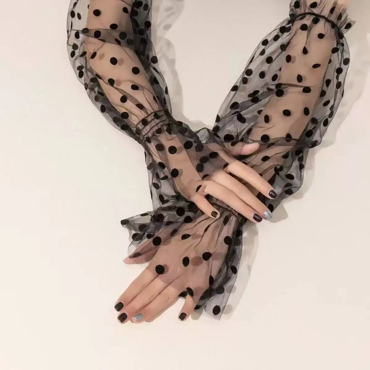 Summer Women's Mesh Lace Sun Protection Fingerless Gloves Bohemian Rustic Style Music Festival Carnival Party Oversleeve Cycling