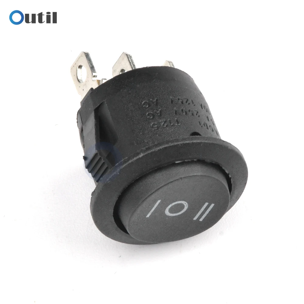 Saklar Rocker Bulat ON/OFF 250V 6A MINI Toggle Switch 3 Pin 20MM SPST Push Button Switch untuk Mobil RV Perahu
