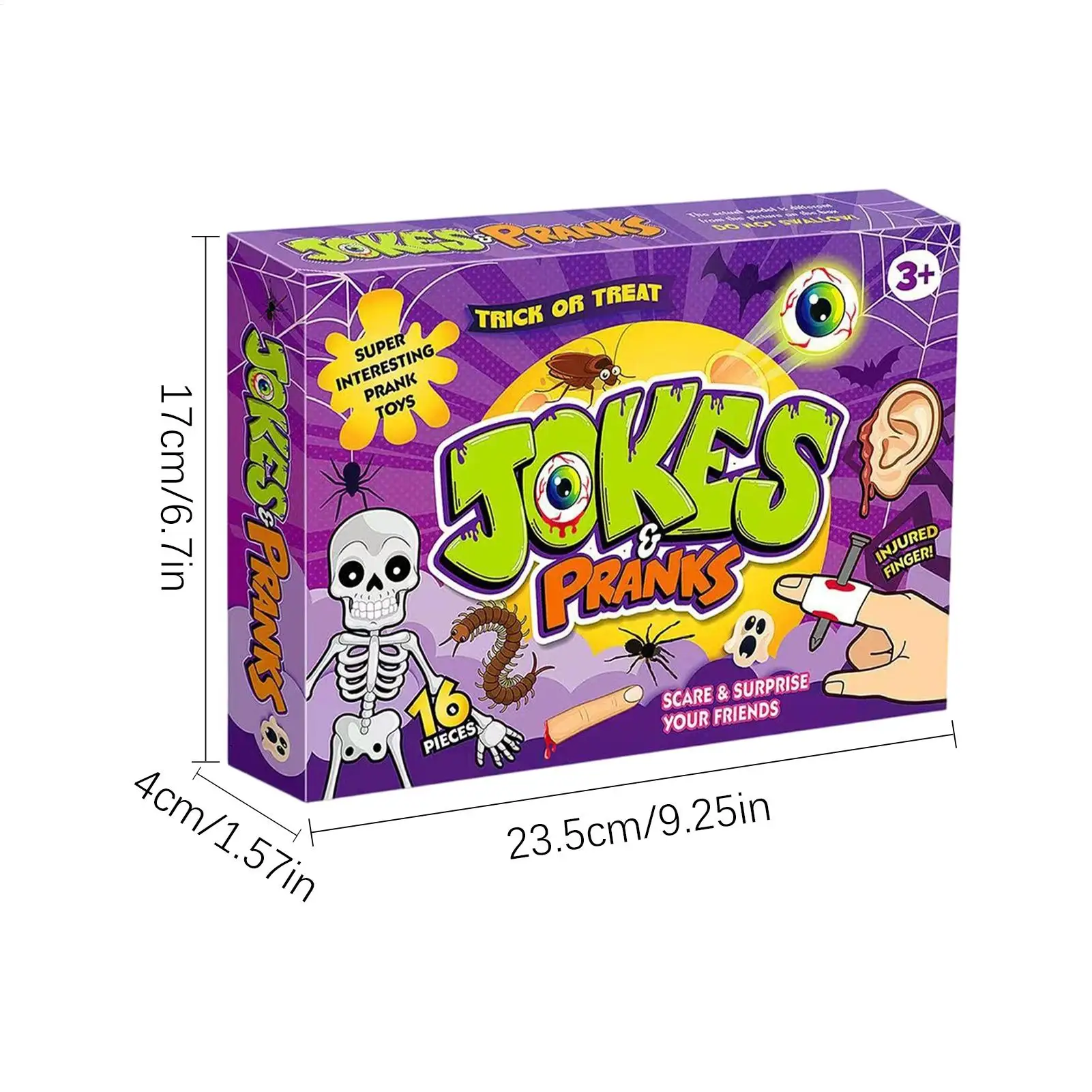 Set di giocattoli per scherzi Novità Scherzo Oggetti di scena Trucchi Gag Scherzo Oggetti di scena per il primo di aprile Halloween Compleanno Scuola Ufficio Viaggi Aula