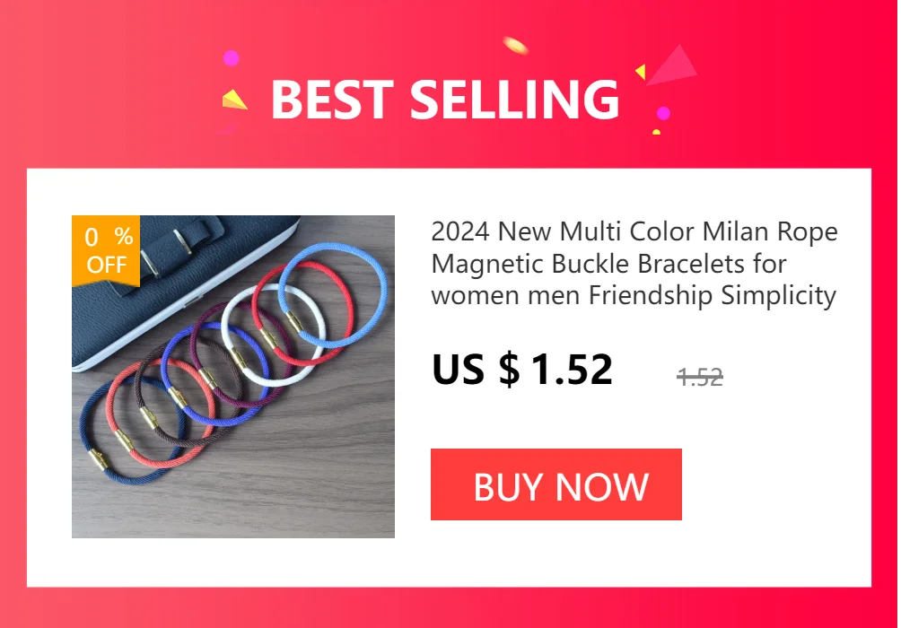 VOQ New Magnetic Clasp Bracelet Bangle Lucky Red String Bracelets for Couple Valentine's Day Romantic Jewelry Gift Wholesale
