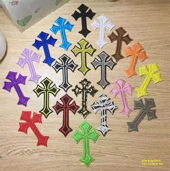 New Arrival 10 Pcs Cross Embroidered Patch Iron Sew On Jeans Coat Tshirt Bag Shoe Hat Decor Repair Motif Emblem Accessory DIY