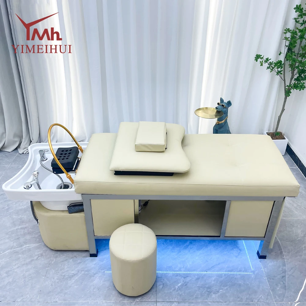 Salon Head Spa Equipment Massage Table Thai Hair Washing Shampoo Bed With Water Circulation Function