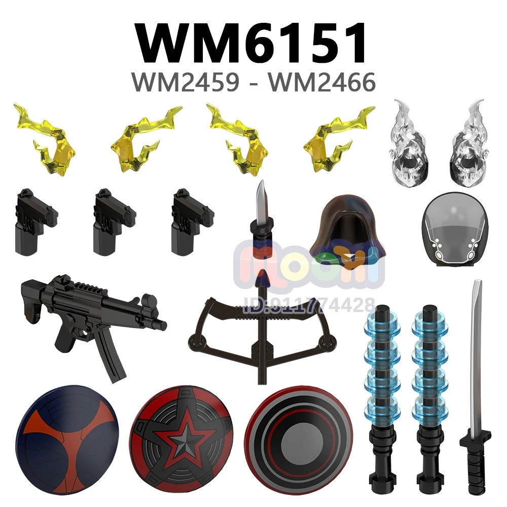 كتل WM WM6151 متوافقة مع شخصيات الحركة أجزاء مكعبات البناء ألعاب أطفال للأطفال WM6146 WM6132 WM6120 WM6119