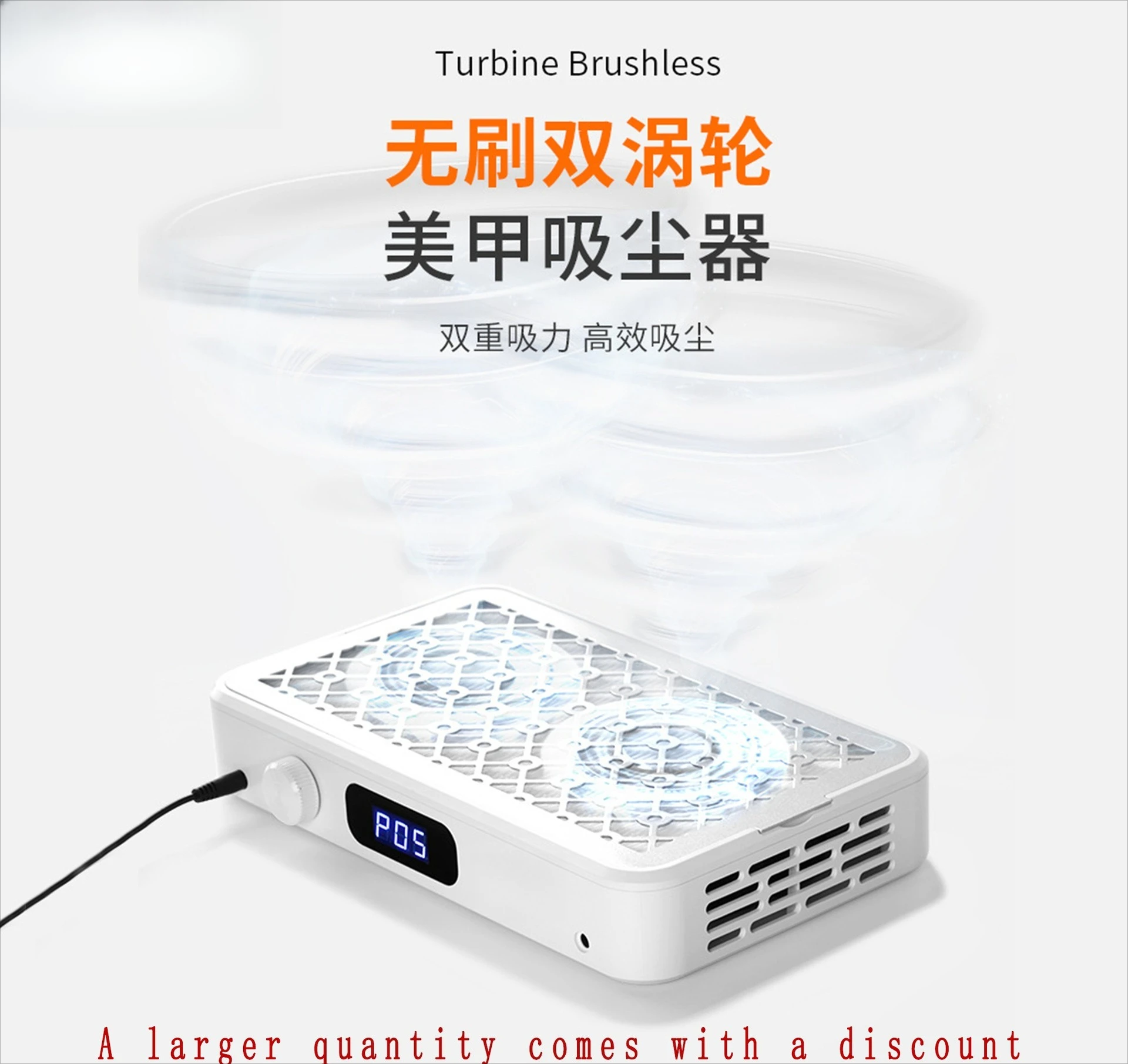 Nail art double turbine vacuum cleaner silent large suction grinding nail remover dust machine filter nail salon special tools