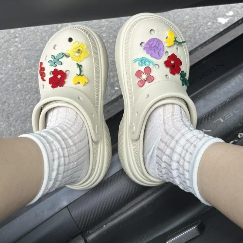 New JIBBITZ Charms Transparent Crystal Colorful Removable  Shoe Flowers For Clogs Compatible With All Clogs Party Gifts