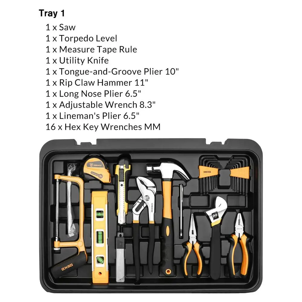 258-Piece Premium Forged Steel Tool Set with Rolling Toolbox Professional Mechanic Hand Tools Kit