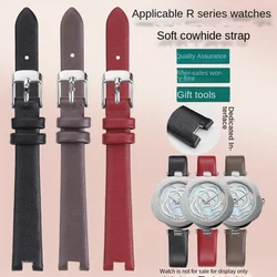 12mm 16mm Ultra thin soft for CIGA Design R series Rose watch women leather notch strap 32/39.5mm dial girls Bracelet red brown