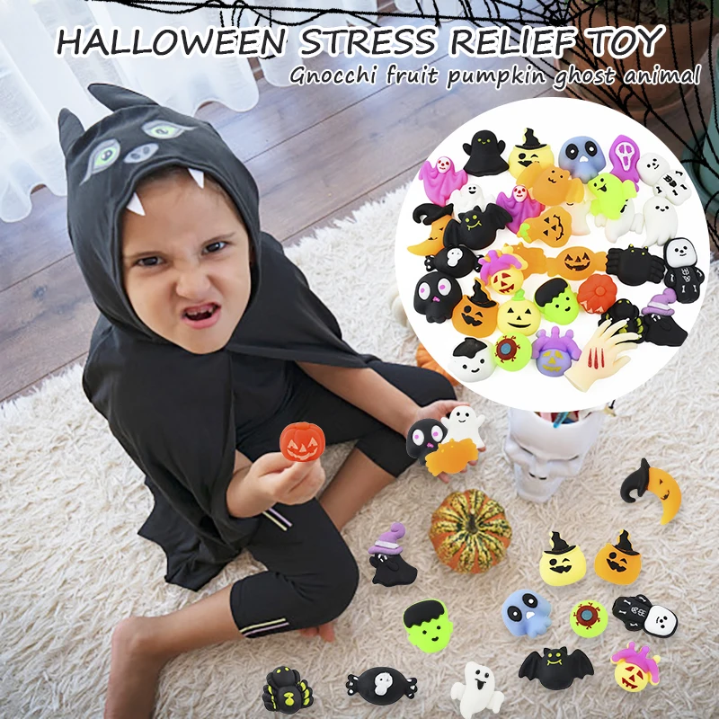 10pcs Halloween Squeeze Toy Sensory Pinch Doll Halloween Decor Safe And Odorless Kneading Toy For Classroom Living Room Bedroom