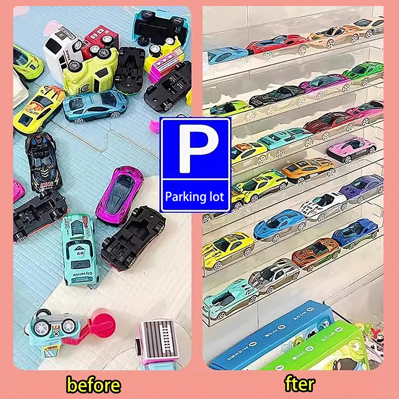 Transparente Acryl Auto Display Box Für kinder Spielzeug Auto Modell Spielzeug Schrank Rack Staubdicht Auto Wand Lagerung Rack