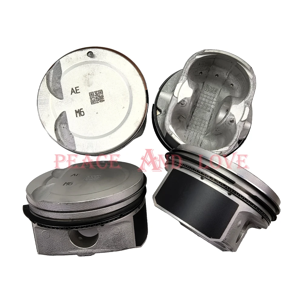 

4PCS SET Engine Piston Assembly Standard size with piston rings 230412B000 23041-2B000 For Kia Hyundai CVVT STD G4FC 1.6L