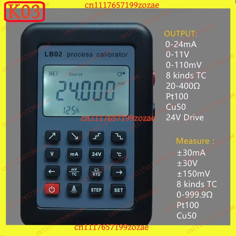 LB02 Signal Generator Calibrator 4-20mA 0-10V mV Tester Resistance Current Voltage with LCD Display, Replacement Parts