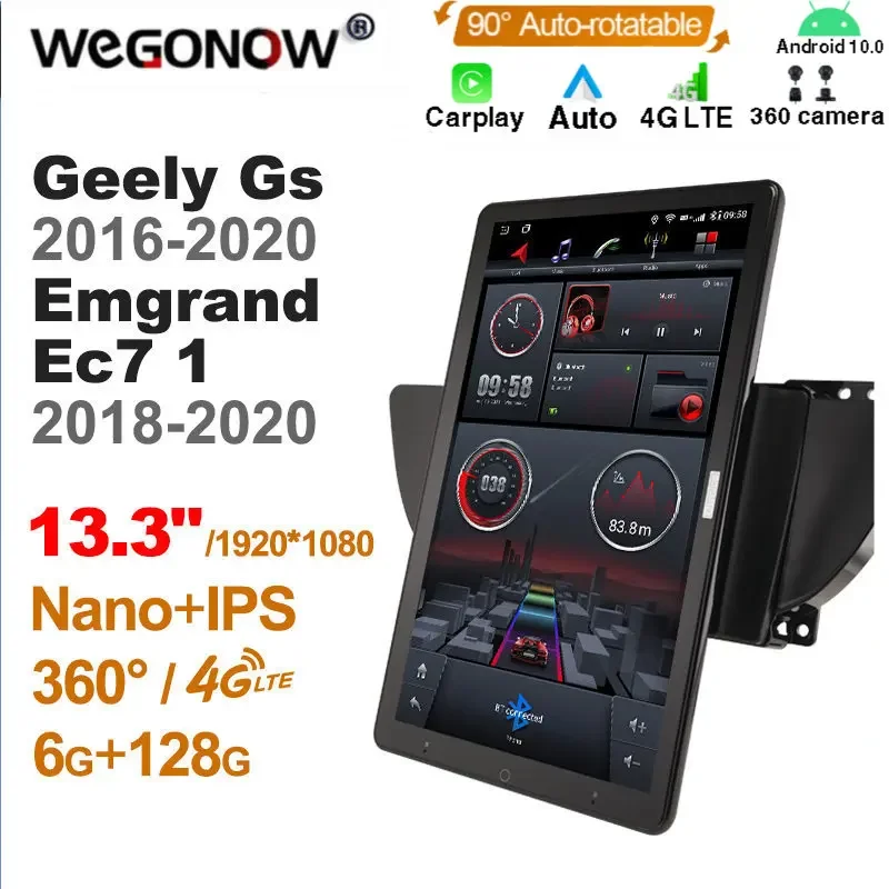 

Автомагнитола Ownice с Android 10,0 для Geely GS 2016-2020, Emgrand EC7 1 2018-2020, 13,3 дюйма, без DVD, поддержка Quick Charge 1920*1080