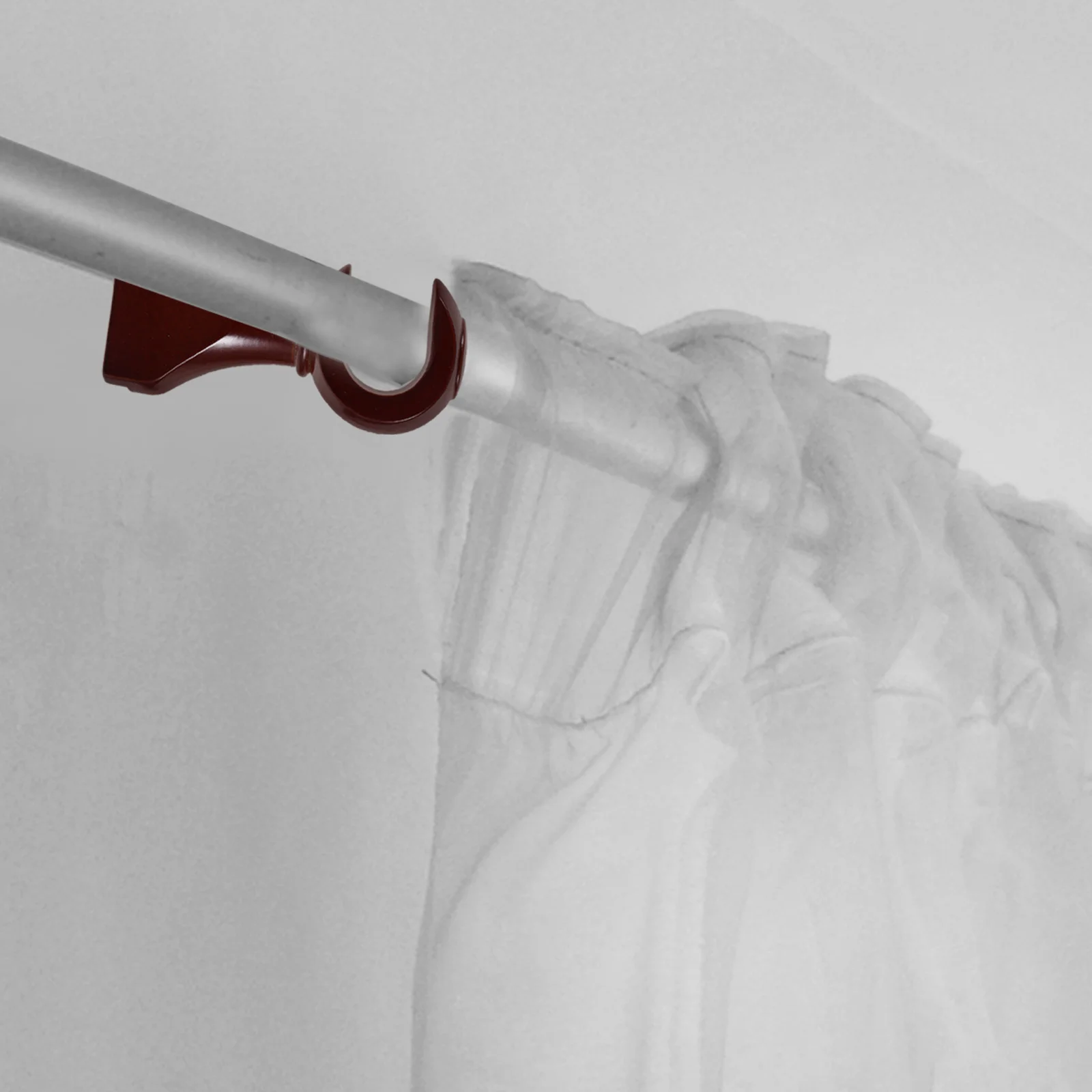 

2pcs Wooden Curtain Rod Accessories Red Brown 28 Opening Wall Brackets Easy Install Stable Support Suitable Most Curtains