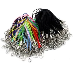 100 stücke Lanyard Lariat Strap Cords Hummer Verschluss Seil Schlüsselanhänger Haken Mobile Set Charms Schlüsselbund Tasche Zubehör Schlüssel Ring