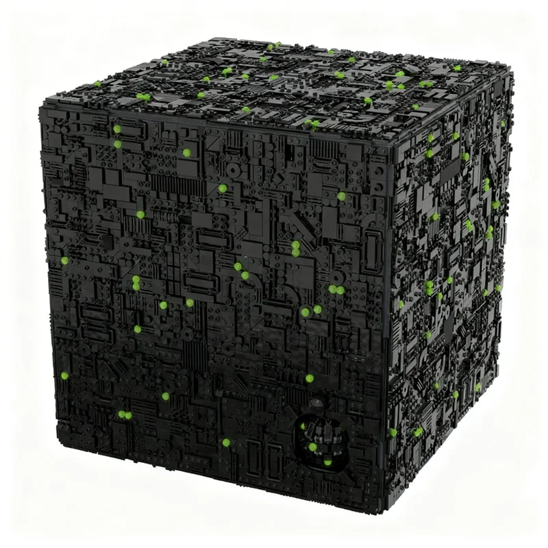 9278pcs MOC Space Borg Cube Model Building Blocks Architecture Christmas Gift Toys 3D Birthday Display Brick Assemble Creative
