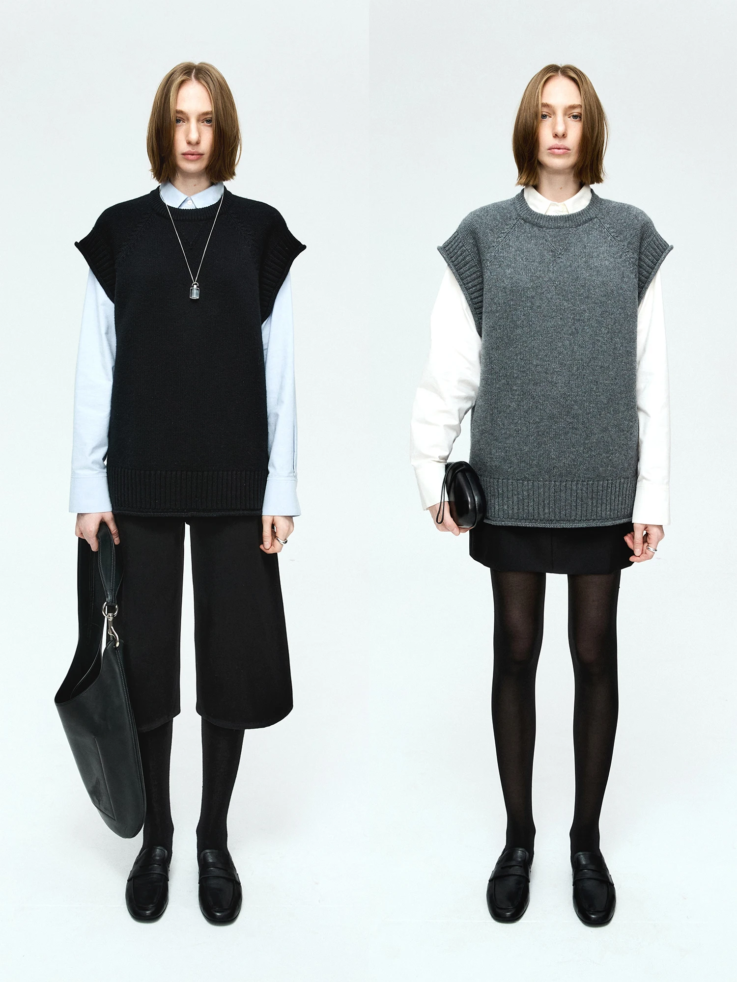 

Женский вязаный свитер MRS Studios: модный шерстяной жилет свободного кроя с круглым вырезом, осенне-зимняя коллекция, цветной