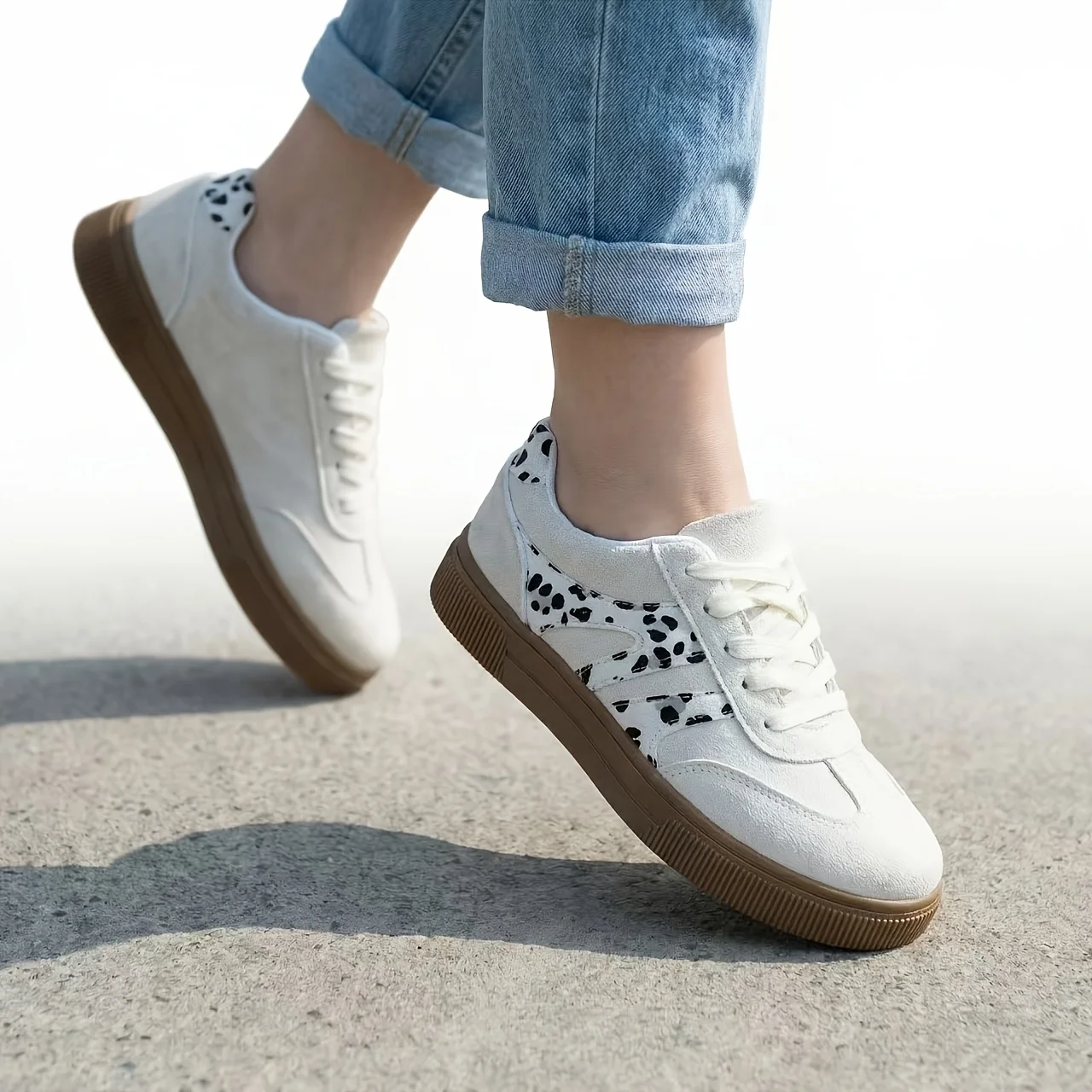Modische Damen-Freizeitschuhe Neue Luxuriöse Flache Bequeme Slip-On Weiche Trendige Retro-Style College-Style Laufschuhe Sneakers – Detail 11