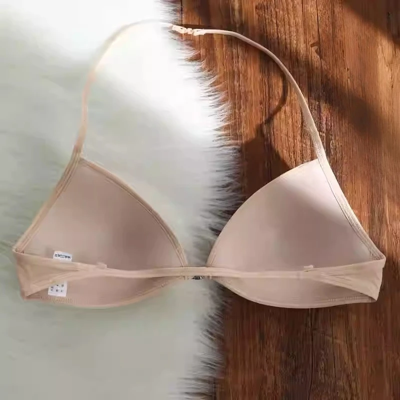 Evropská francouzská podprsenka BANERDANNI Ultra tenká, přední zapínání, push-up, ramínko, trojúhelníkový košíček, bez kostic, pro malý hrudník BANERDANNI - náhled 4