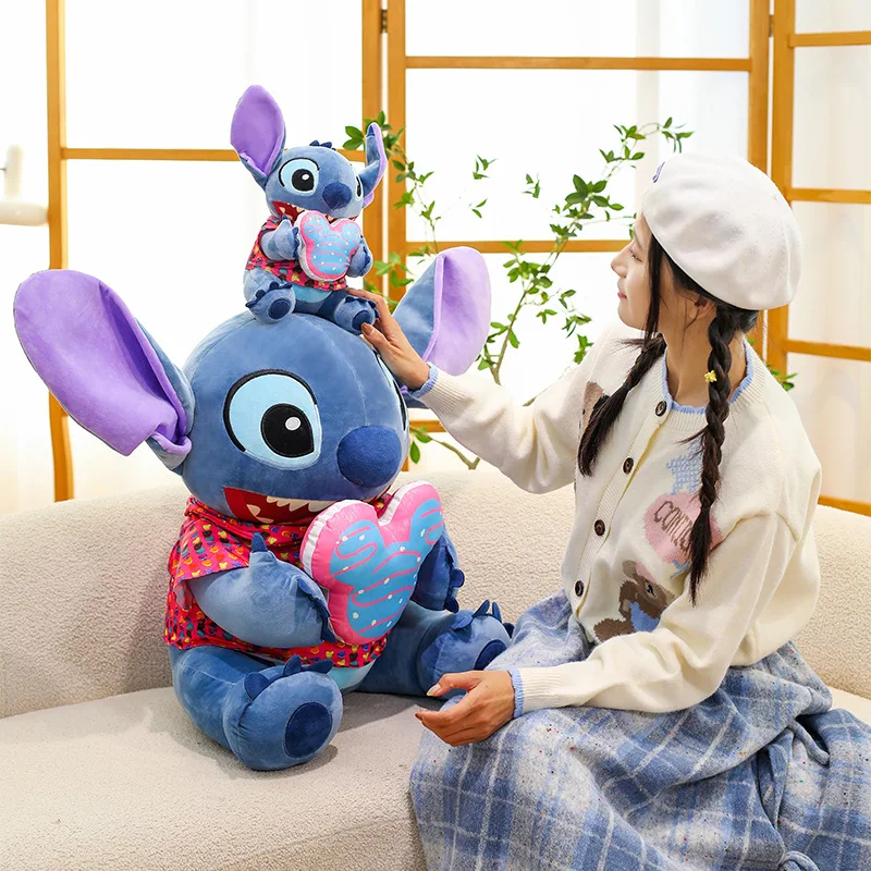 Kawaii Disney Plush Toy Stitch Mickey Mouse Cartoon Stuffed Doll Kids Birthday Gift Soft Cuddly Pillow for Children Summer Wear