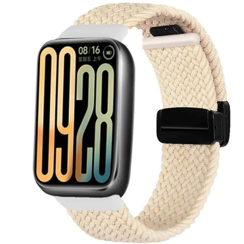 Breathable Magnetic NYLON สําหรับ Xiao Mi Mi Band 8/9 Pro สายรัดข้อมือกีฬาเปลี่ยนสายนาฬิกาสําหรับ Redmi Watch 4 เข็มขัด