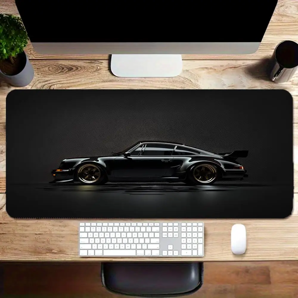 

Черный классический автомобильный большой коврик для игровой клавиатуры и мыши 900x400, противоскользящий резиновый настольный коврик для дома, офиса, работы и игры с прошитыми краями XXL