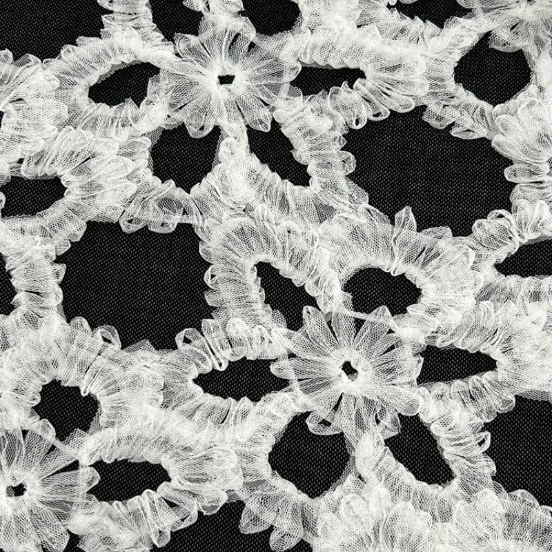 Mesh Fabric Original Lace Embroidery Hollowed Out Perspective Large Wedding Dress Designer Creative Diy Sewing By The Meter