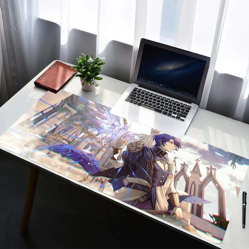 Alas Mouse Laptop Anti Selip Alas Mouse Desktop Diperpanjang Alas Keyboard Anime Aksesori Gaming H-honkai Star Rail Dr. Rasio Mousepad