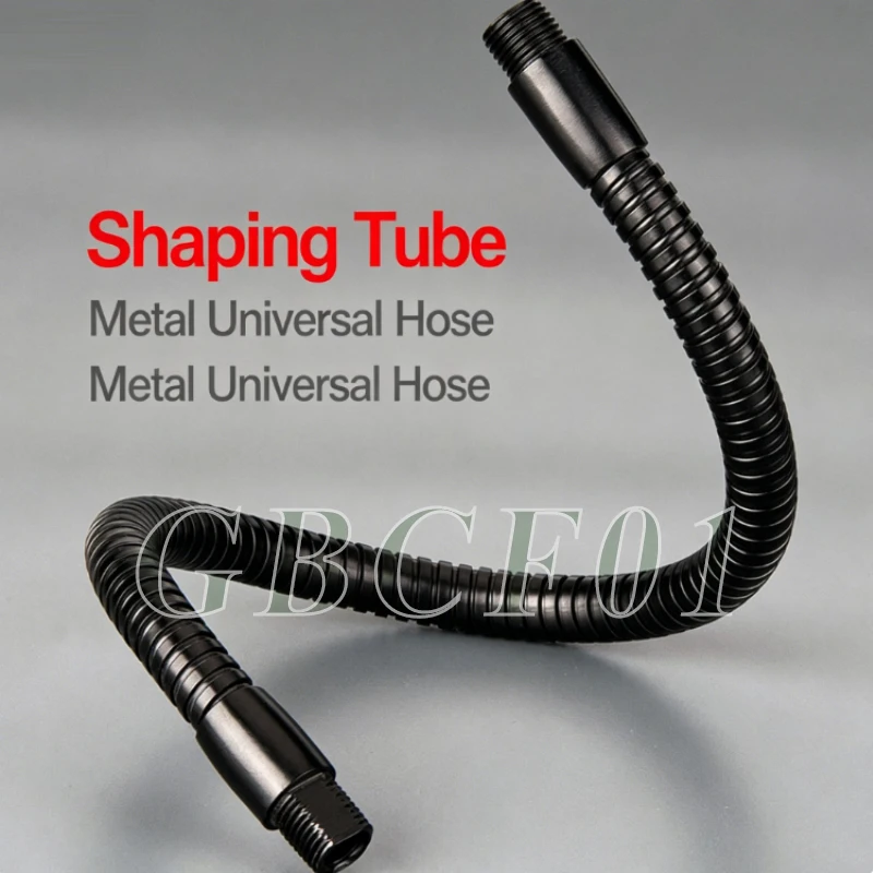 Gooseneck Metal Hose Dia6/8/10mm L100-600mm  Bendable Black Shaping Universal Soft Tube for Table Lamp Spotlight Floor Lamp DIY