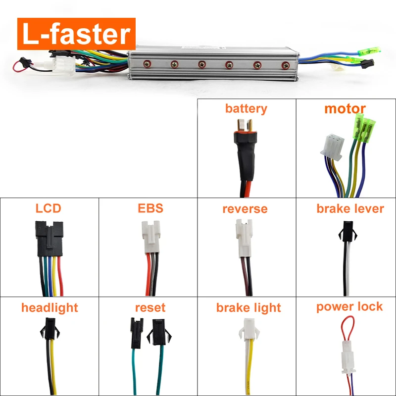 Compteur d'affichage LED pour vélo électrique, contrôleur à double entraînement, 350W