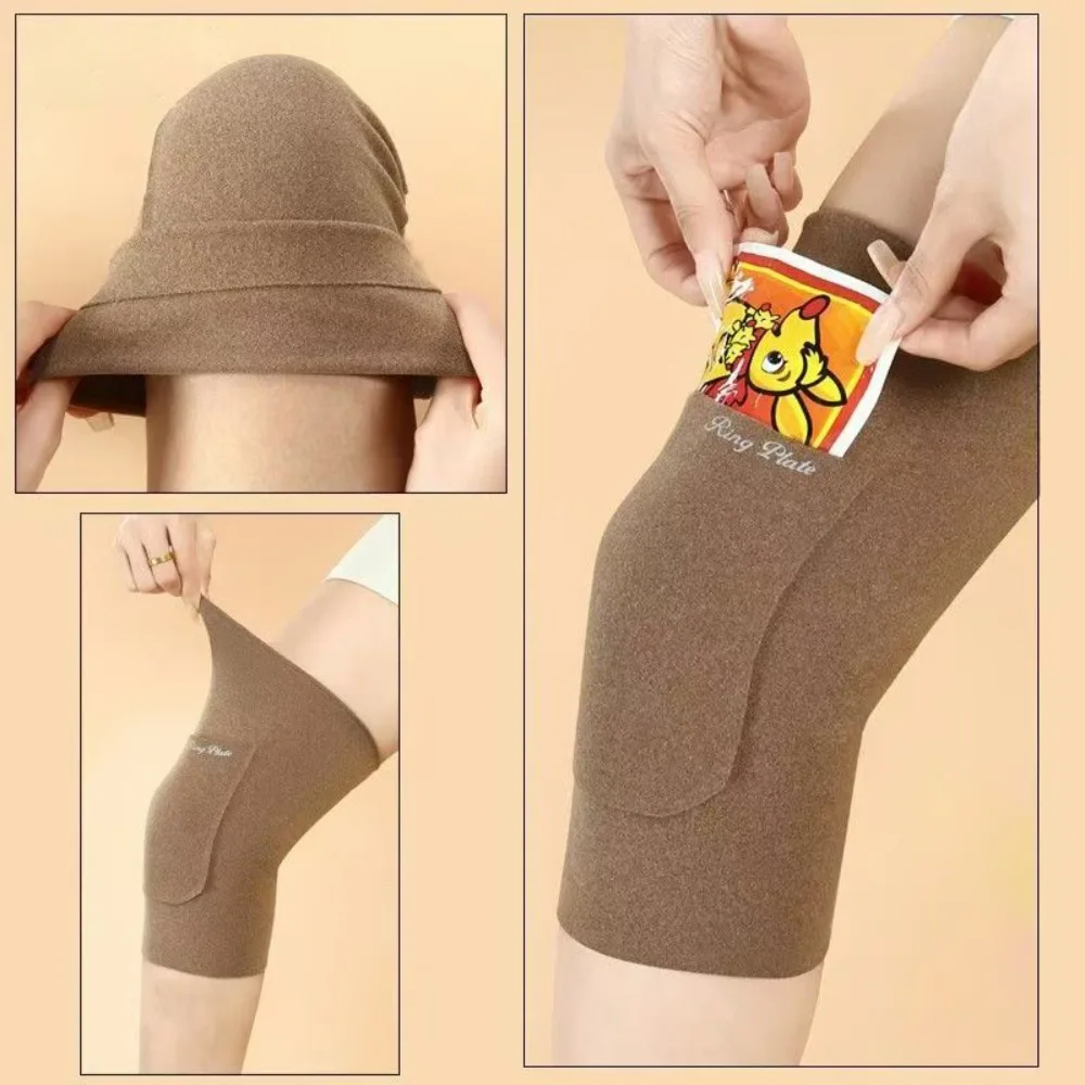 New Dralon Warm Pocket Knee Pads Autumn Winter Unisex Cold Proof Leg Protectors Elasticity Elder Joint Warmth Knee Pads
