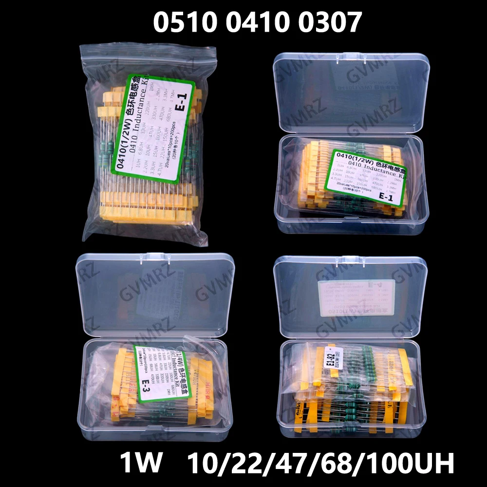 150PCS 0410 0307 200PCS 220PCS 0510 color-coded inductor 1W 10/22/47/68/100/220/470UH/1MH inductor sample package