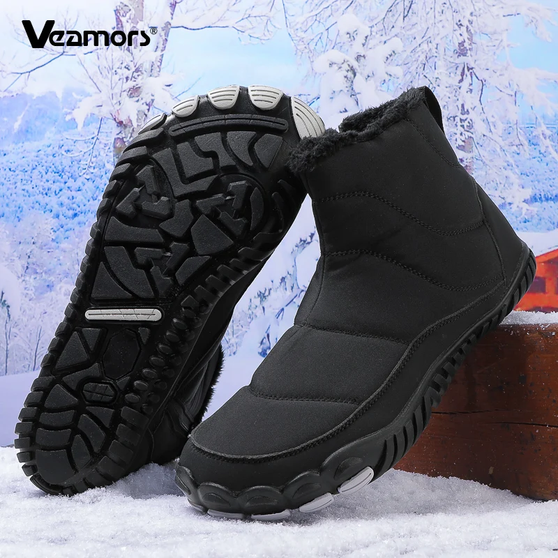 

High-top Women's Snow Boots Non-slip Hiking Shoes Warm Outdoor Men's Camping Trekking Short Boots Winter Plush Cotton Shoes