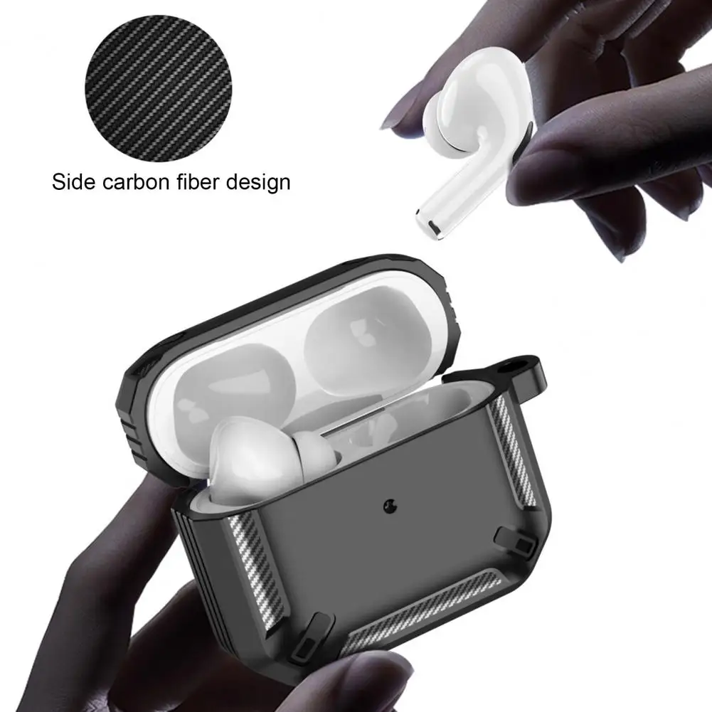 

Luxury Switch Cover For Pro TPU PC Protective Cover For Apple 3 2 Case Earphone Accessories Carbon Fiber Pattern