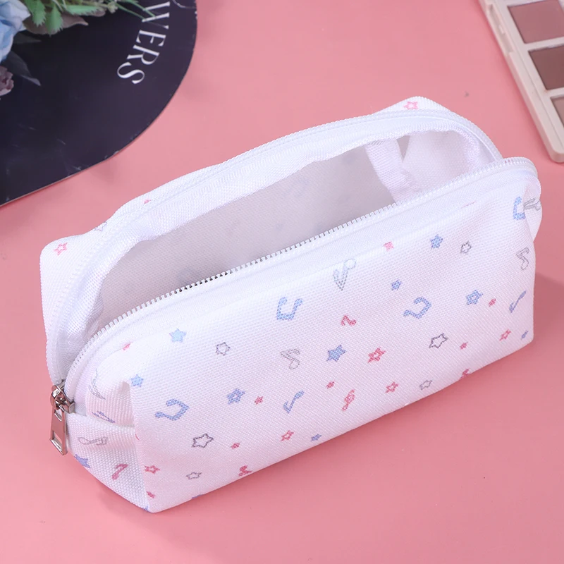 Star Notes Decorated Cute Pencil Box; Cartoon Cat Design; Large Capacity For School Office Supplies; Best Student Gifts.