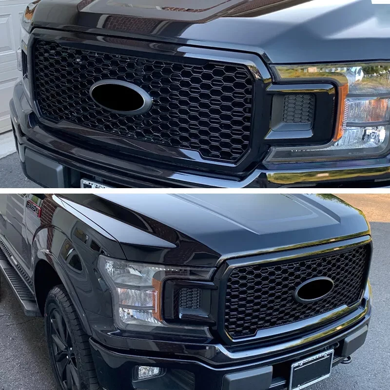 Front Grille Modified Grills For Ford F150 F-150 2018 2019 2020 Front Upper Bumper Grille Assembly Agate Black UM/M7414 Magickit