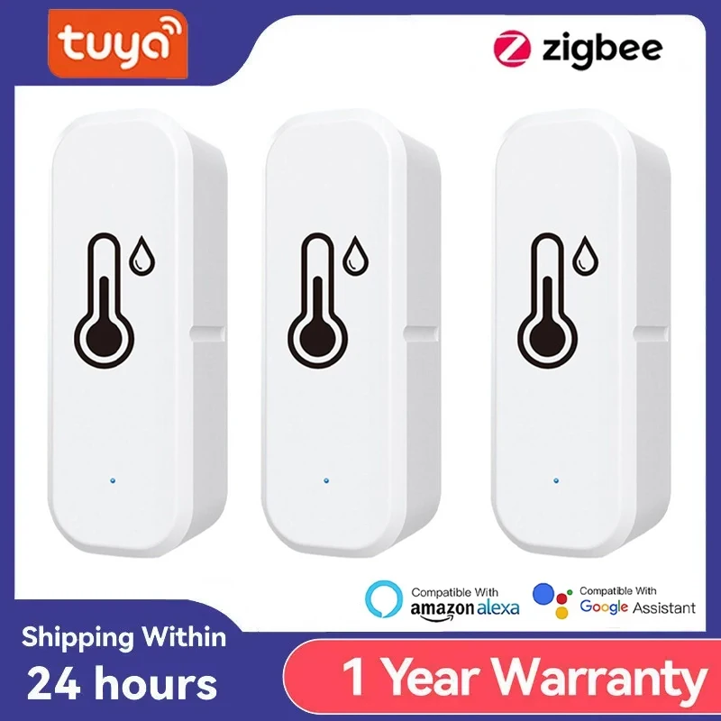 

Tuya Temperature Humidity Sensor Zigbee 3.0 Smart Home Indoor Hygrometer APP Monitoring Work with Google Home SmartLife Alexa