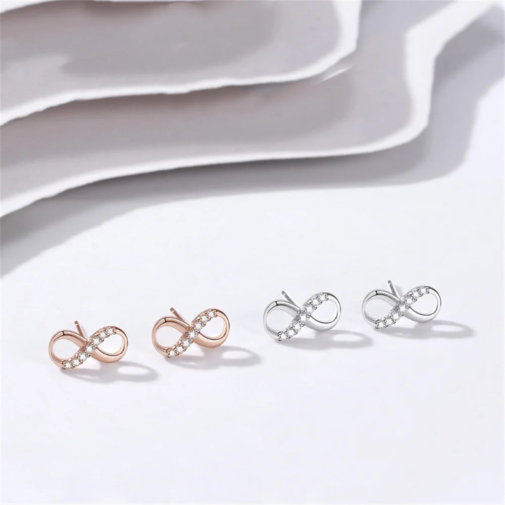 

Корейские серьги-гвоздики Mobius из серебра 925 пробы — уникальные премиум-класса, крутые минималистичные женские серьги Ins
