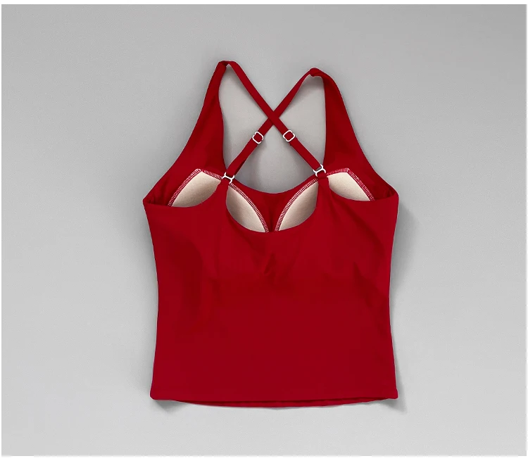 Neuer schmal geschnittener Schultergurt, hängender Nackengurt, schöner Rücken-Sporttop, Damen-Einteiler-Fixier-Yoga-Top, Fitness-BH – Detail 13