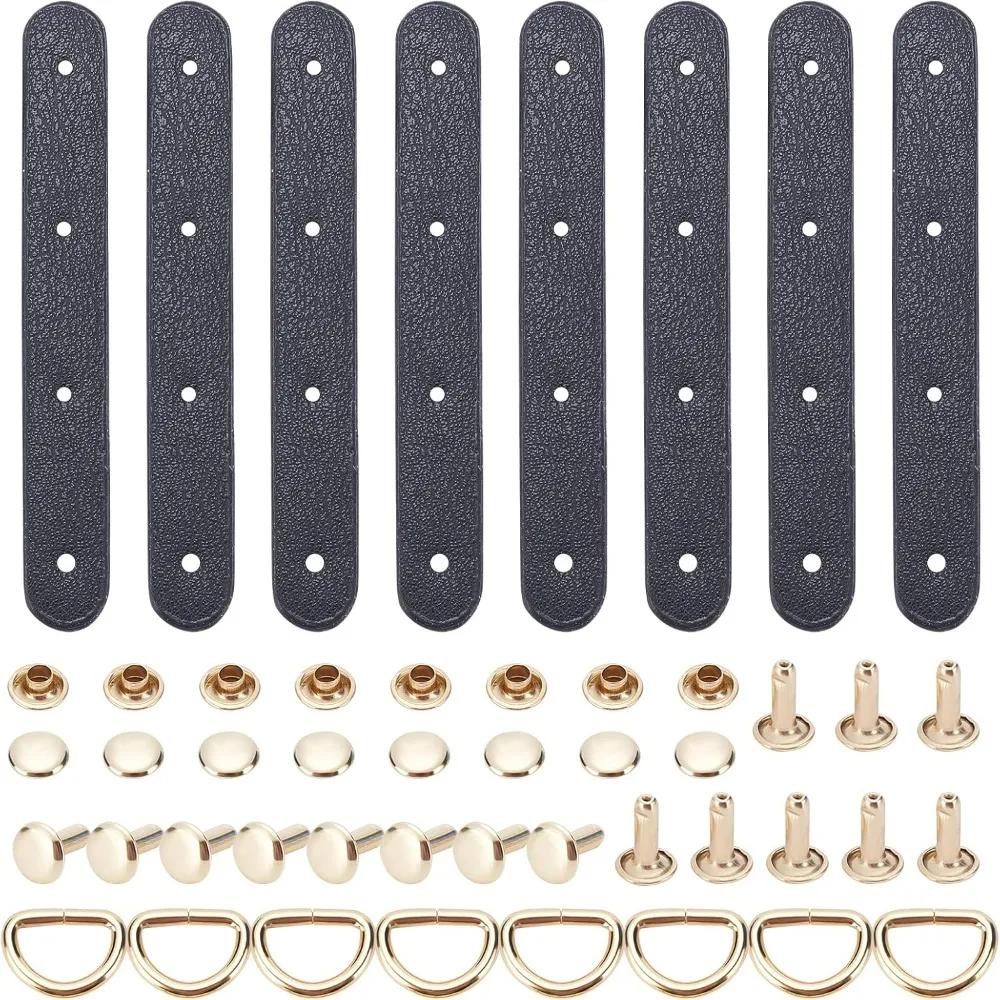 4 Sets Leather Metal Connector Buckles, Purse Suspension Clasp Handbag Chain Link Clasps Leather Strap Fastener D Ring Screws