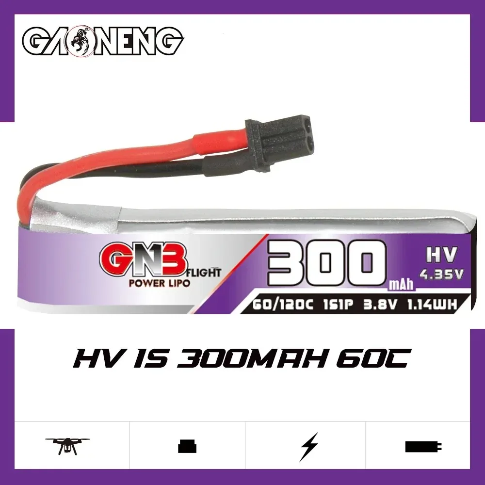 

GAONENG GNB 300mAh HV 1S 60C 120C 3,8 V Cabled A30 LiPo батарея BetaFPV Beta75 Happymodel Emax Tinyhawk Racing FPV Whoops