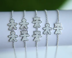 NEW Jewelry Hot 100% 925 Sterling Silver Boy And Girl Silver Chain stamp 925 bracelet for men women
