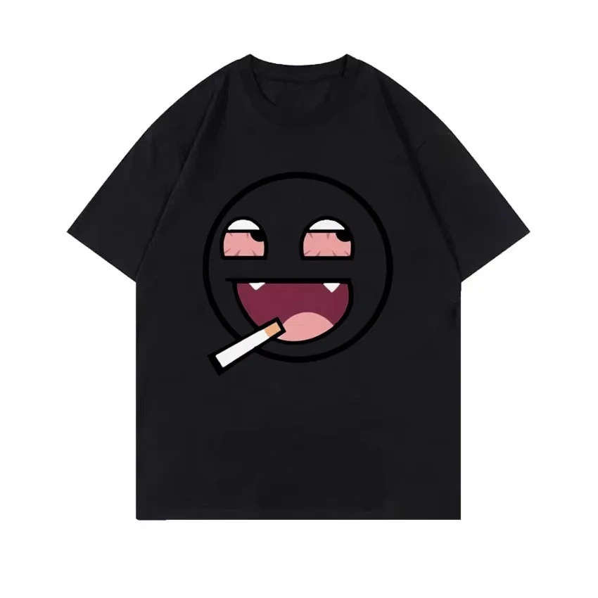 ملحمة الوجه دومو كون مضحك ميمي تي شيرت عادية 100% القطن المتضخم التي شيرت الرجال النساء الصيف س الرقبة موضة عالية الجودة تي شيرت #2
