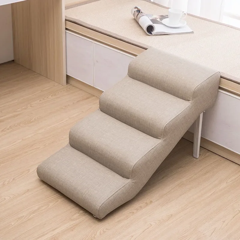 Pet Dog Stairs Crawling Ladder Folding Sponge Step Anti-slip Up Down Bed Ladder Household Removable Small Dog Cat Supplies